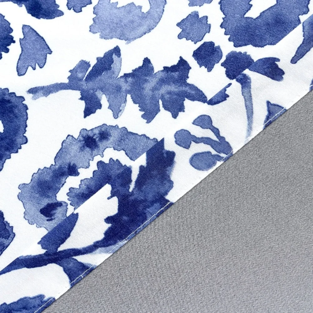 Luxury Home | Elegant Chic Blueberry Watercolor Floral Print Window Valence